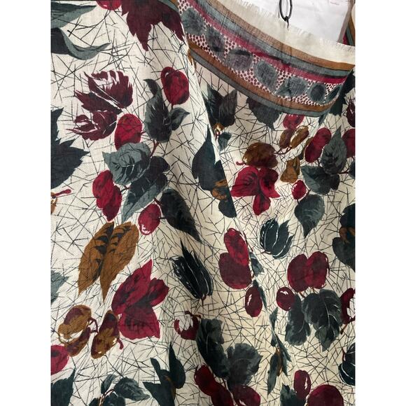 Vintage Leaf Patterns Polyester Scarf 35 x 35 - Picture 4 of 8